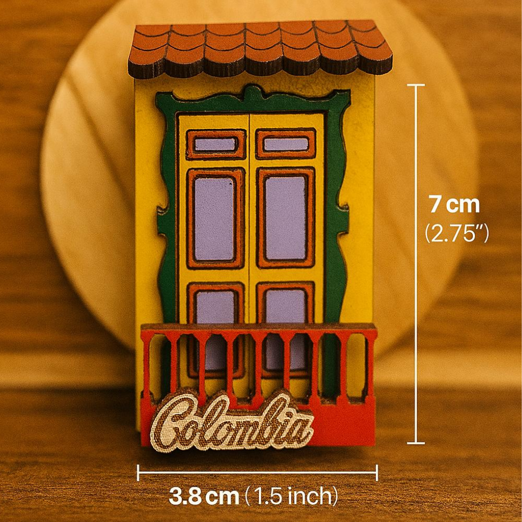 Handmade 3D Colombian Balcony Magnet | Salento Souvenir
