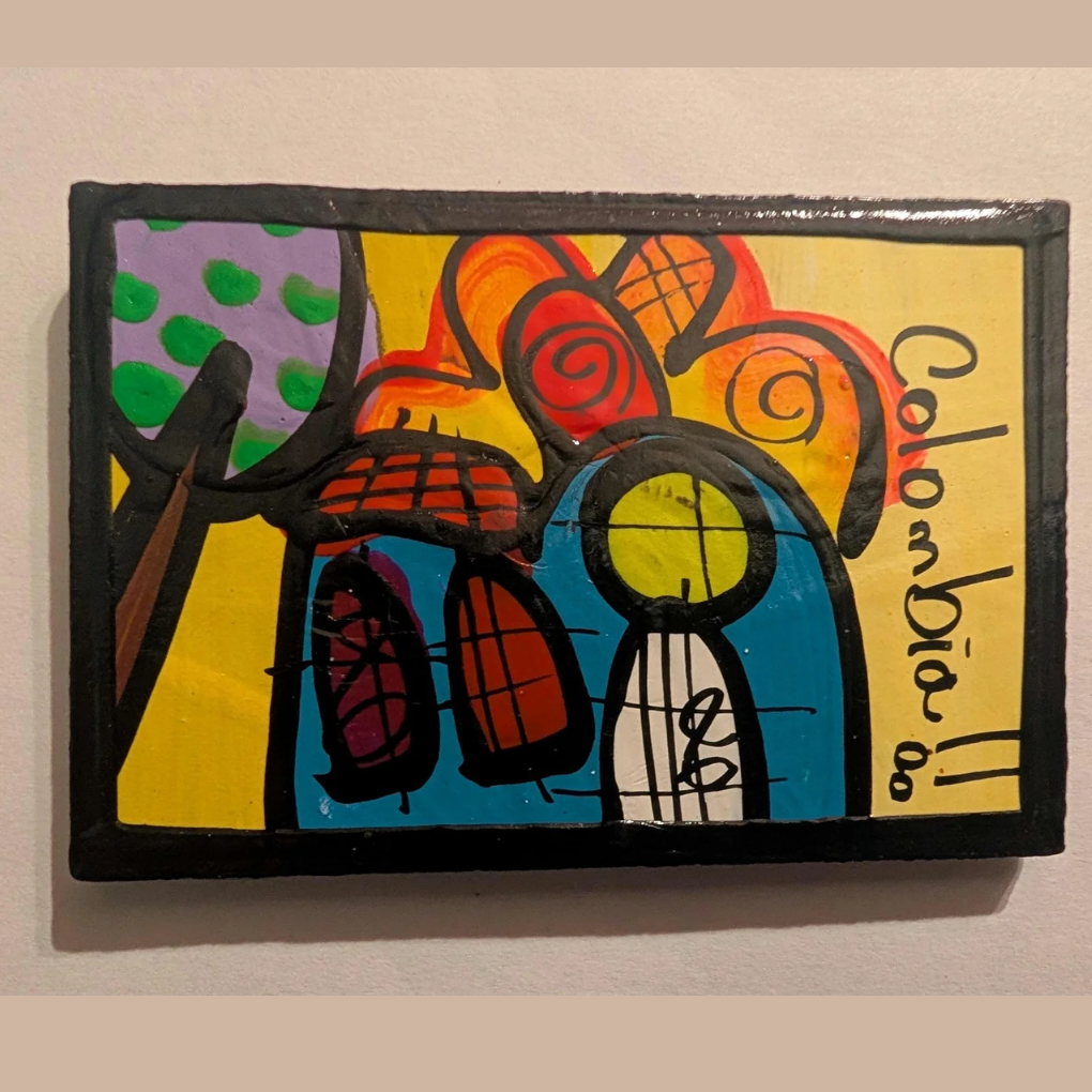 Hand-Painted Colombian Landscape Fridge Magnet