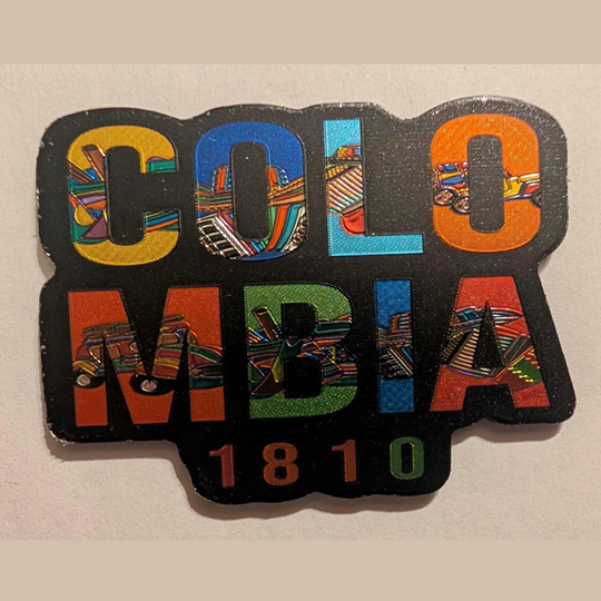 Colombia Reflective Magnet – Shiny Adhesive Fridge Magnet with Colombian Flag