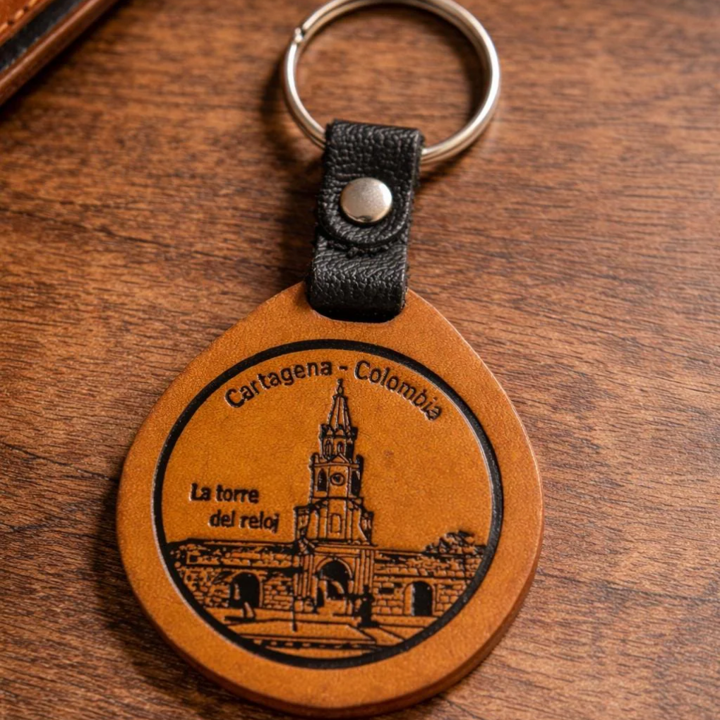 Handmade Leather Keychain – Cartagena de Indias Souvenir