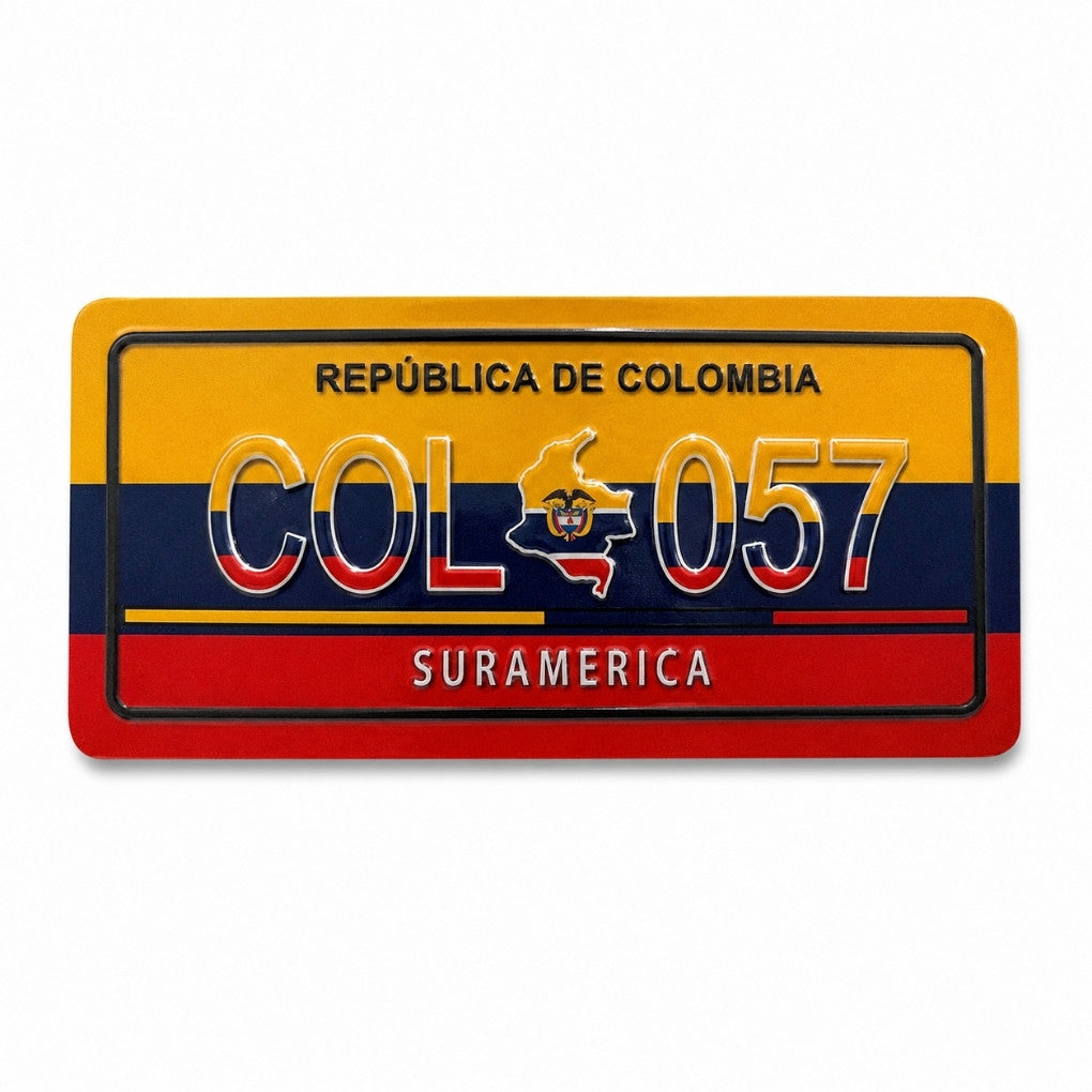 Mini Colombia License Plate Magnet 5×3 cm | República de Colombia Souvenir