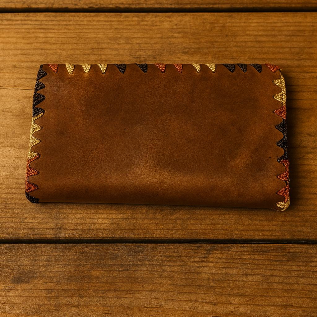 Handmade Colombian Leather Wallet – Patchwork Clutch Purse