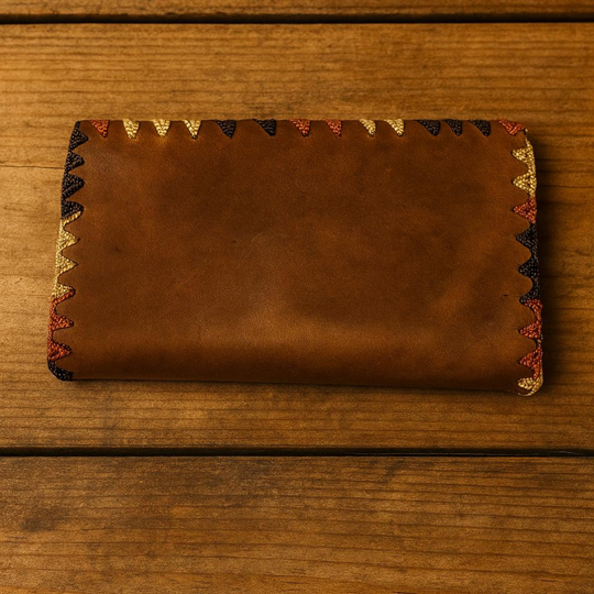 Handmade Colombian Leather Wallet – Patchwork Clutch Purse
