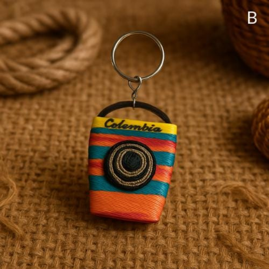 Handmade Colombian Mochila Keychain – Vallenato Bag Charm