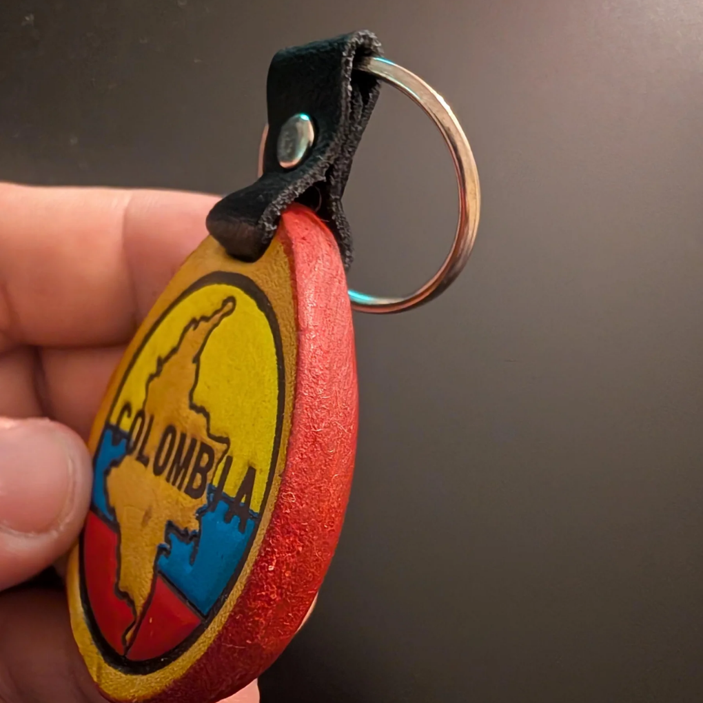 Colombia Map – Leather Keychain