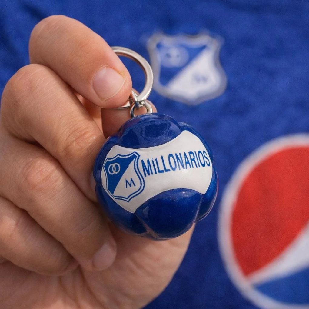 Millonarios Soccer Ball Keychain