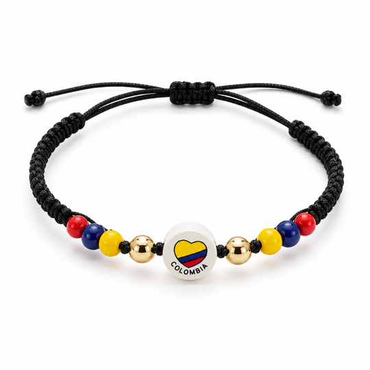 Handmade Colombian Charm Bracelet | Adjustable Friendship Bracelet | Colombia Symbol Collection