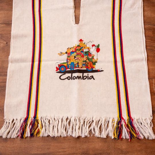 Colombian Kids Poncho | Traditional Ruana for Children | Hispanic Heritage Costume | Cultural Outfit Colombia