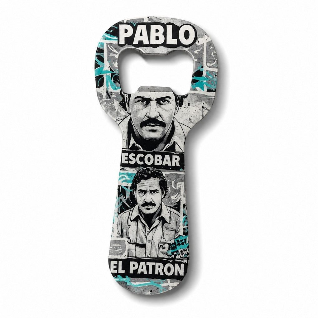 Handmade Pablo Escobar Art Bottle Opener – Colombian Bar Decor