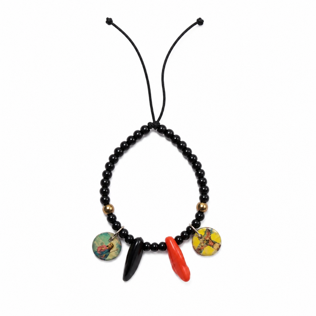 Handmade Azabache baby bracelet with protective charm