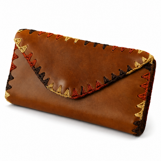 Handmade Colombian Leather Wallet – Patchwork Clutch Purse