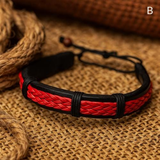 Handmade Braided Leather Bracelet | Colombian Artisan Style, Adjustable Fit