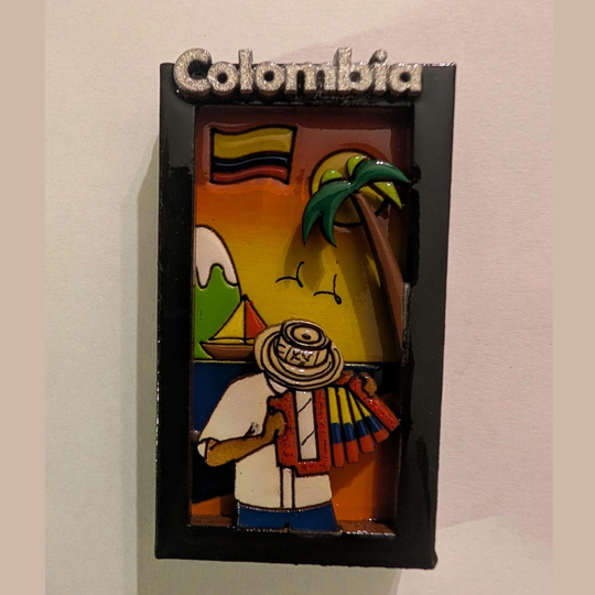 Handmade 3D Colombian Fridge Magnet – Folk Art Kitchen Decor