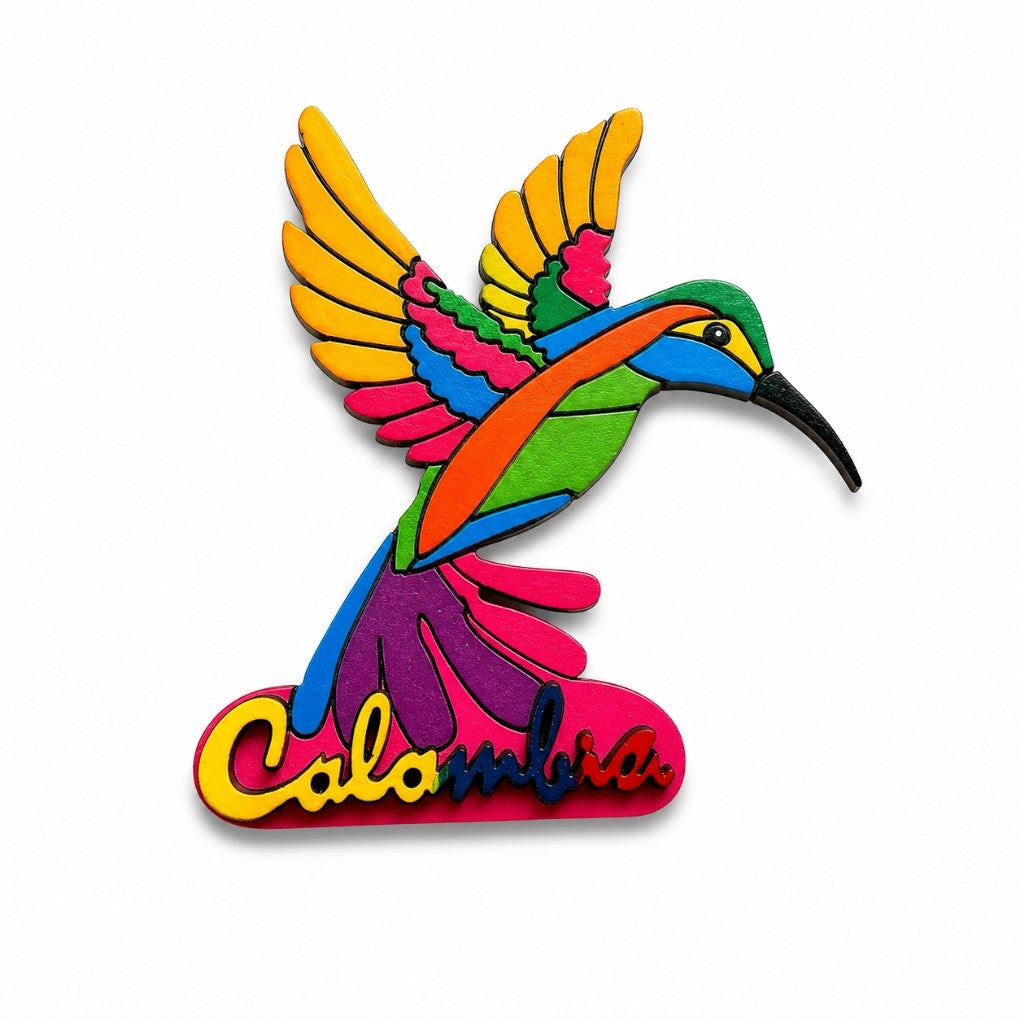 Handmade Colombian Hummingbird Magnet | Colorful Artisan Fridge Decor