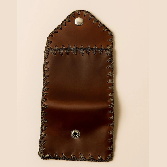 Handmade Rustic Leather Wallet - Colombian Patchwork Design
