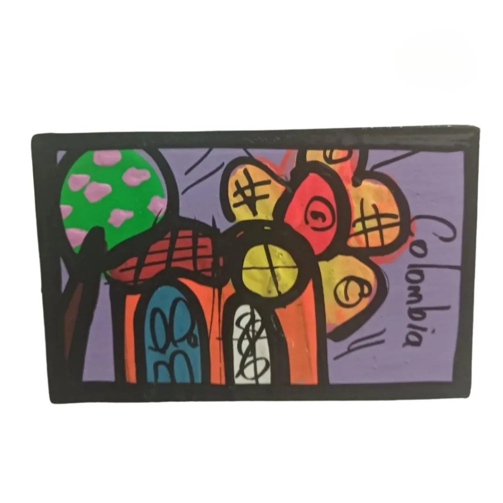 Handmade Colombian Landscape Fridge Magnet – Colorful Art Souvenir