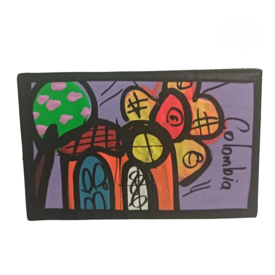 Handmade Colombian Landscape Fridge Magnet – Colorful Art Souvenir