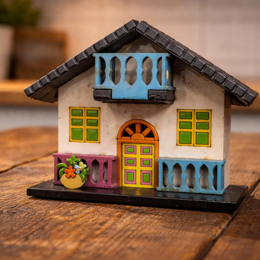 Handmade Colombian Colonial House Magnet – Colorful 3D Wooden Fridge Souvenir