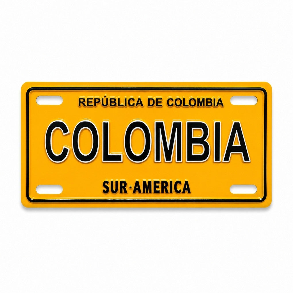 Colombian License Plate Magnet  Mini Fridge Magnet | Republica de Colombia Souvenir