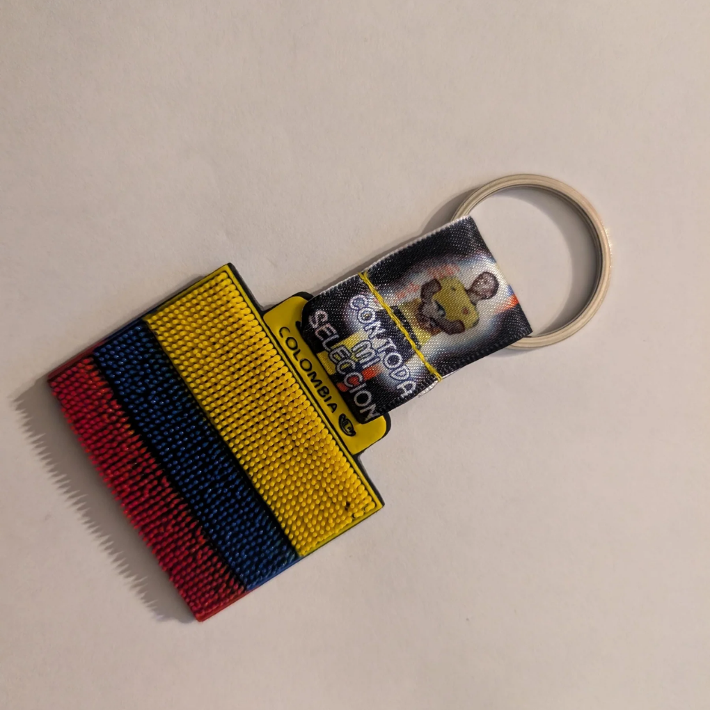 Colombian Flag Keychain – Rubber Souvenir with National Soccer Team Design