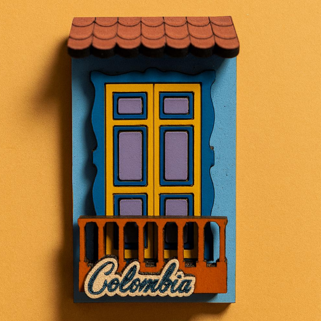 Handmade 3D Colombian Balcony Magnet | Salento Souvenir