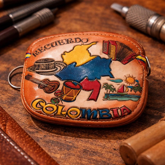 Handmade Colombian Leather Coin Pouch | Rustic Suede Wallet, Artisan Tula Monedero, Small Cultural