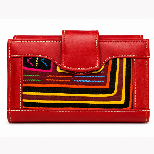 Handmade Leather Mola Checkbook Wallet