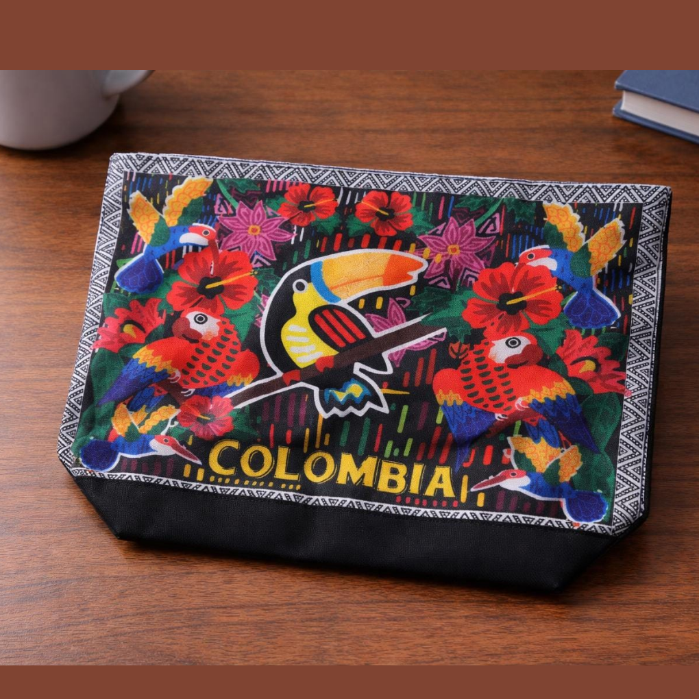 Handmade Colombian Canvas Tote Bag • Cultural Owl &amp; Toucan Design