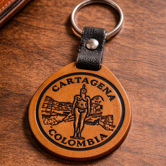 Handmade Leather Keychain – Cartagena de Indias Souvenir