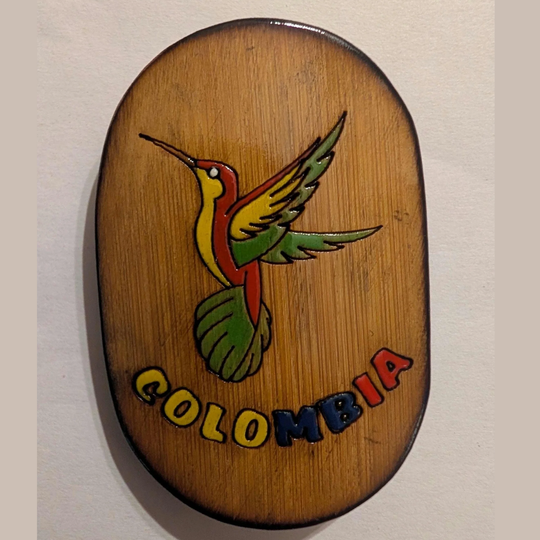 Coconut Shell Colombia Magnet – Handmade Natural Fridge Magnet