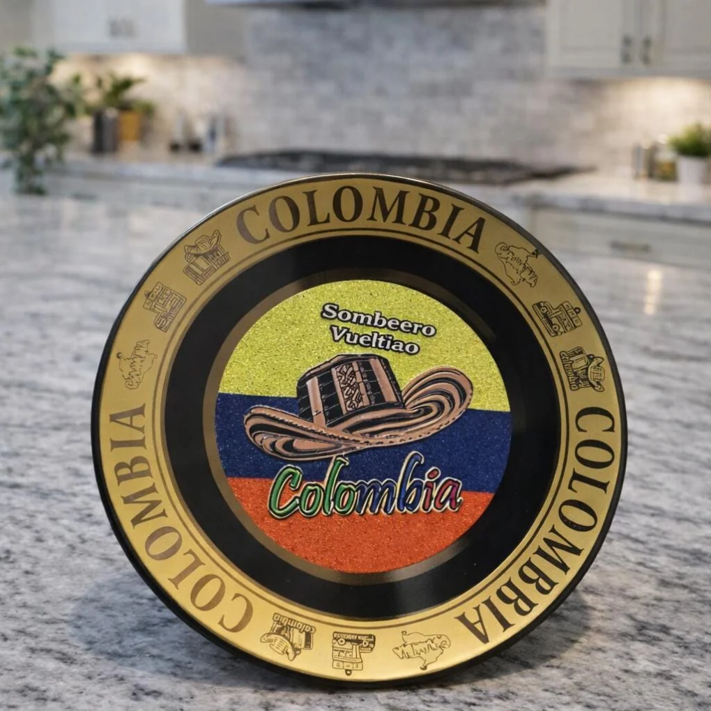 Handmade Colombian Cultural Porcelain Plate  | Traditional Home Decor Souvenir