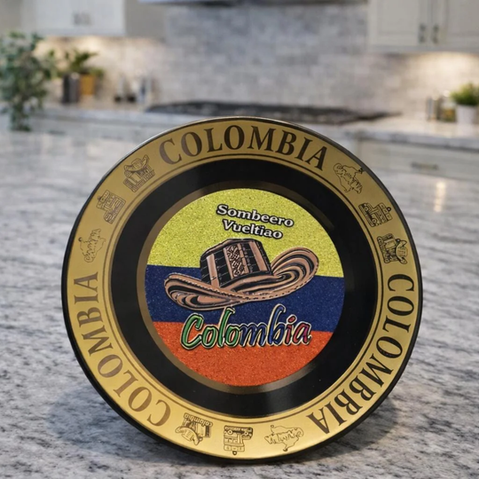 Handmade Colombian Cultural Porcelain Plate  | Traditional Home Decor Souvenir