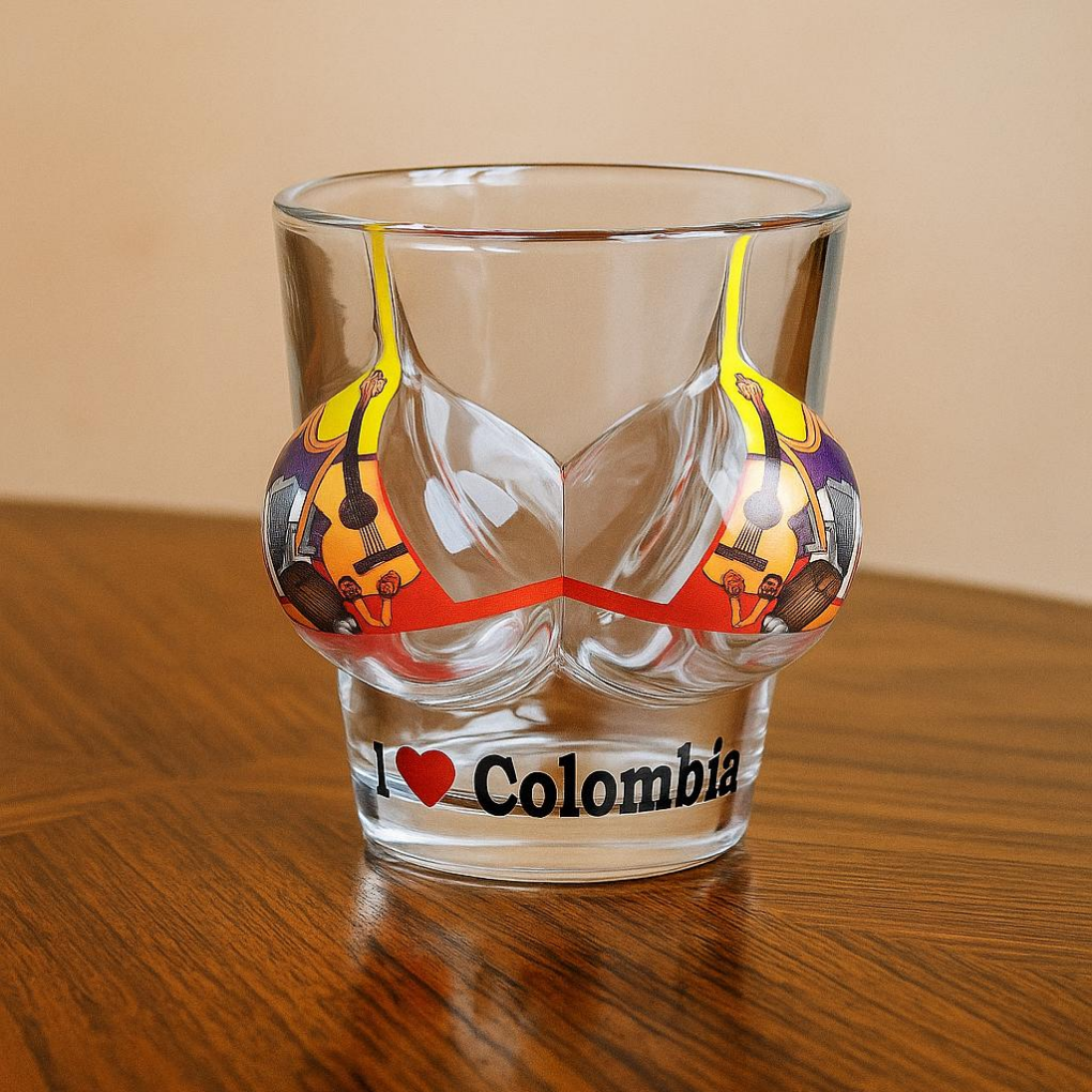 I Love Colombia Shot Glass – Aguardiente Cup, Latin Barware