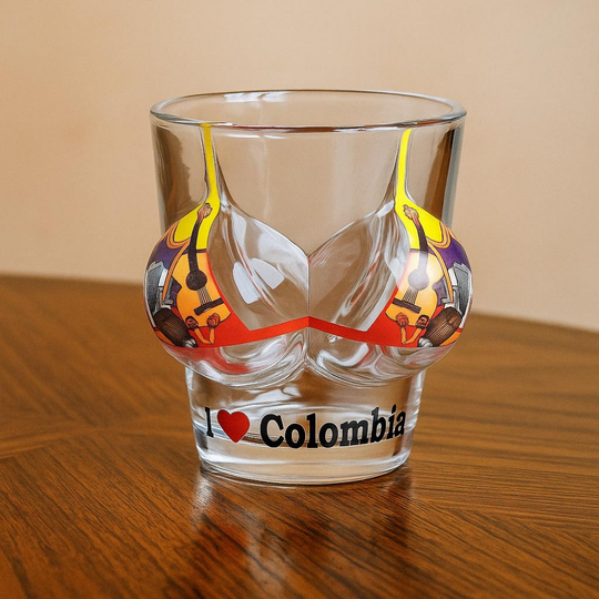 I Love Colombia Shot Glass – Aguardiente Cup, Latin Barware