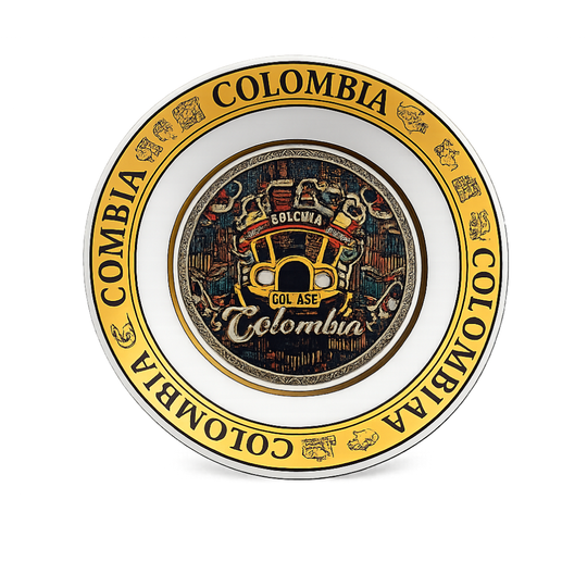 Handmade Colombian Chiva Porcelain Decorative Plate  | Cultural Home Decor