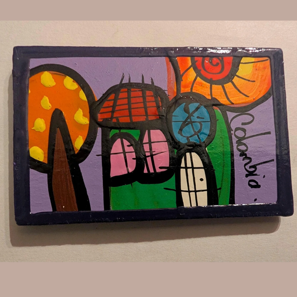 Hand-Painted Colombian Landscape Fridge Magnet