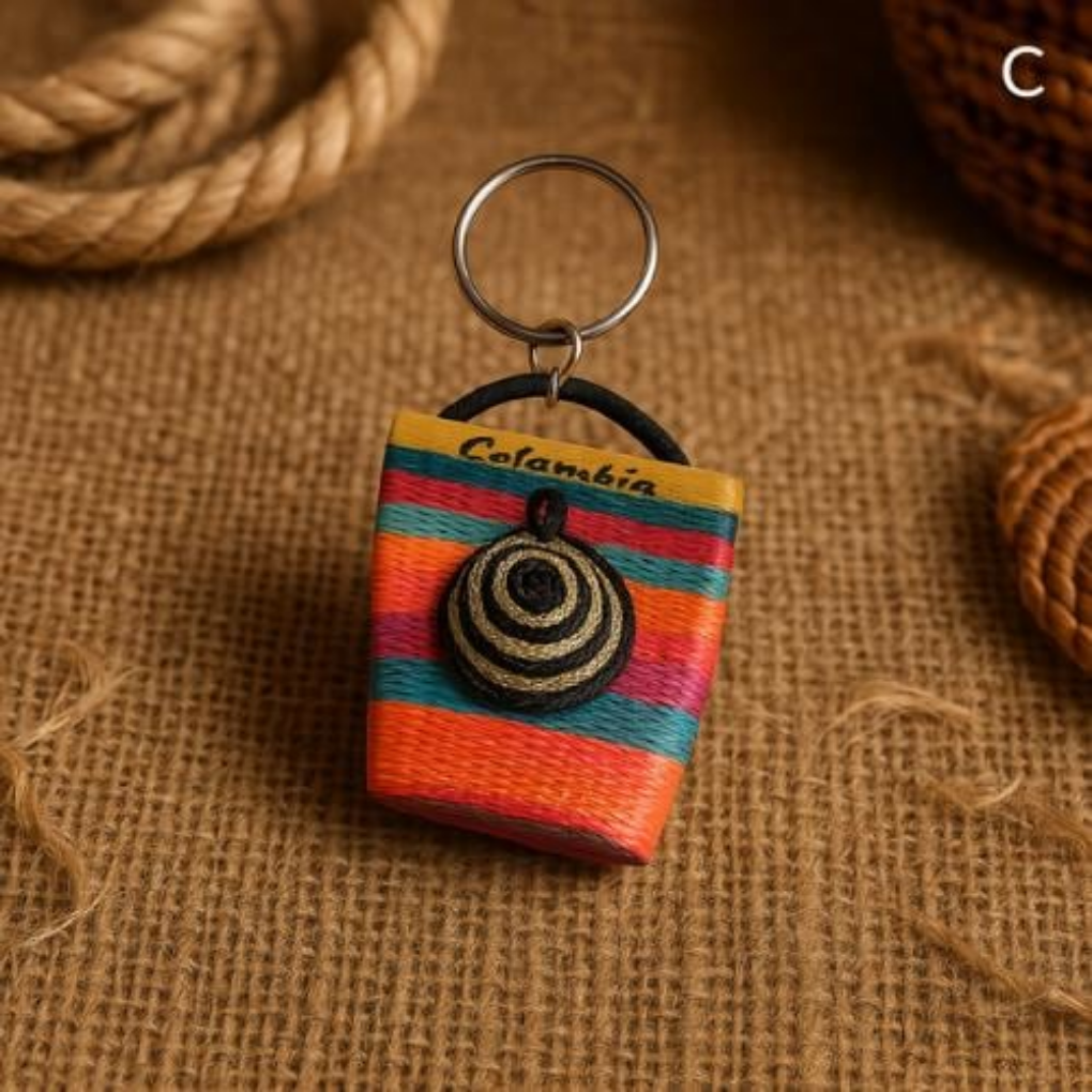 Handmade Colombian Mochila Keychain – Vallenato Bag Charm