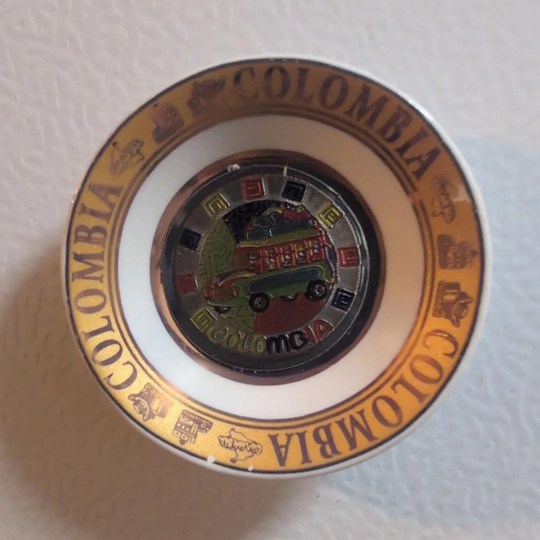 Handcrafted Colombian Porcelain Plate Magnet | Mini Folk Wall &amp; Fridge Decor
