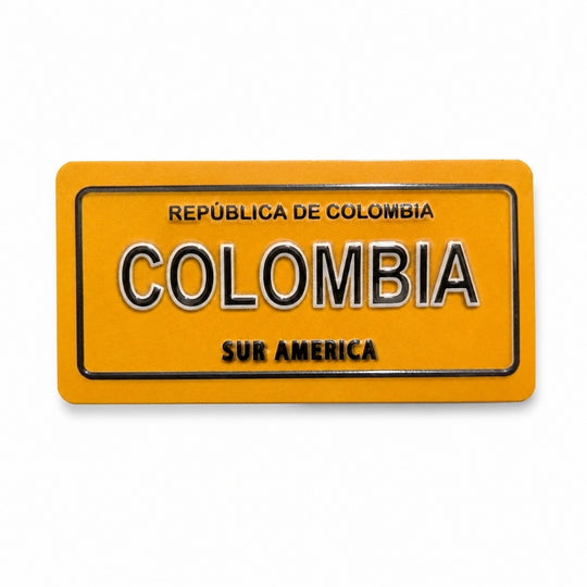 Mini Colombia License Plate Magnet 5×3 cm | República de Colombia Souvenir