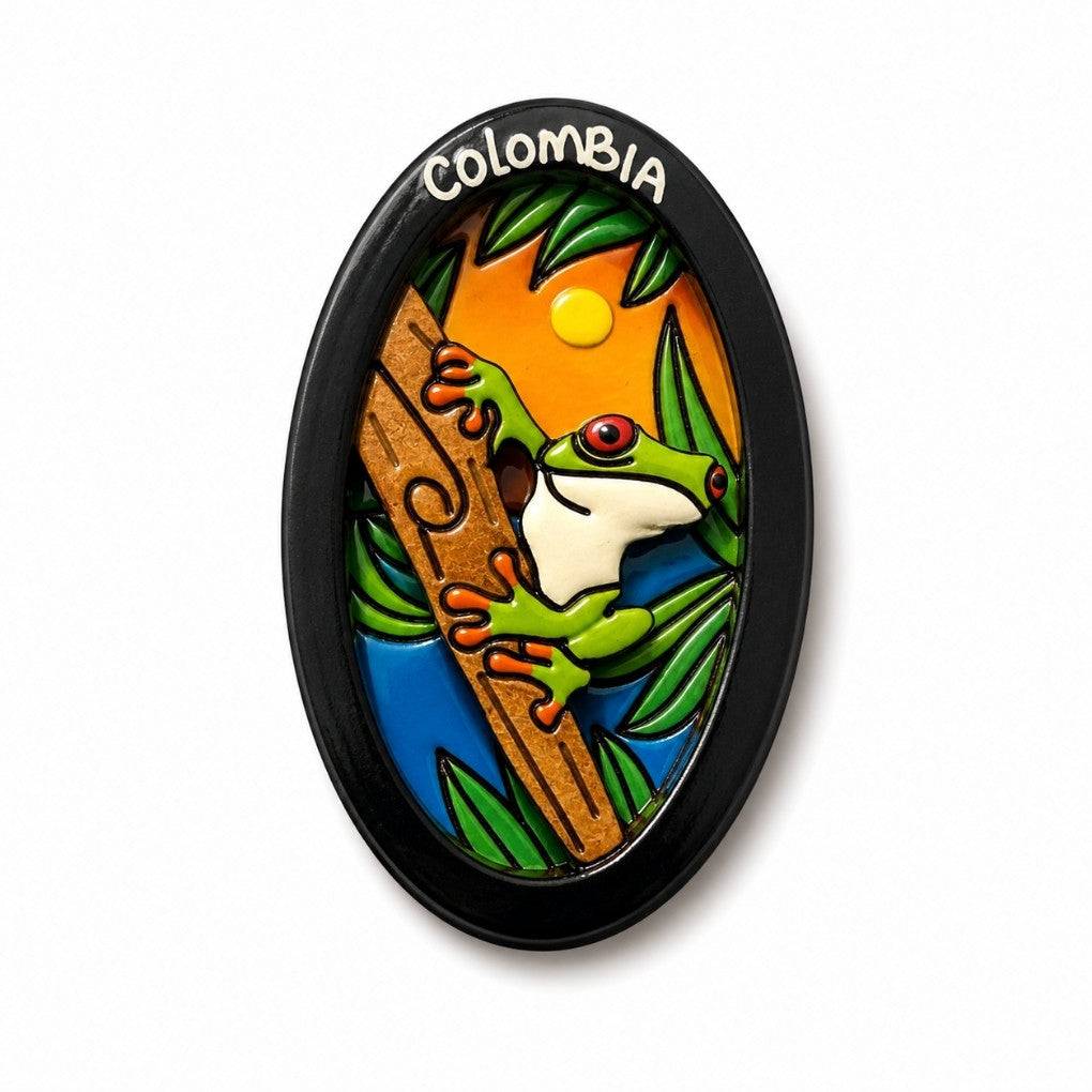 3D Colombian Refrigerator Magnet | Handmade Wood Fridge Decor Co024