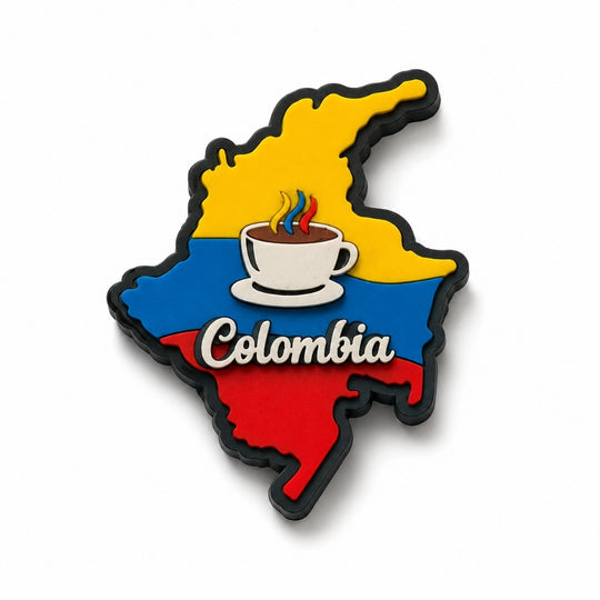 Handmade Colombia Map Fridge Magnet – Colombian Cultural Icon Collection