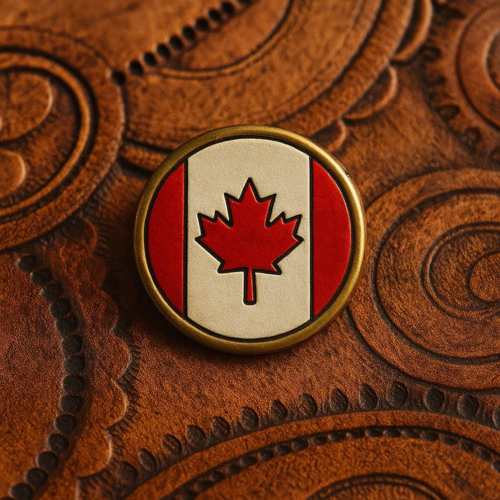 Handmade Leather Canadian Flag Magnet – Proudly Canadian