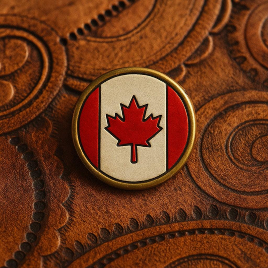 Handmade Leather Canadian Flag Magnet – Proudly Canadian
