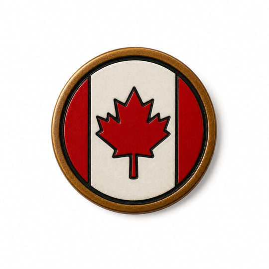 Handmade Leather Canadian Flag Magnet – Proudly Canadian
