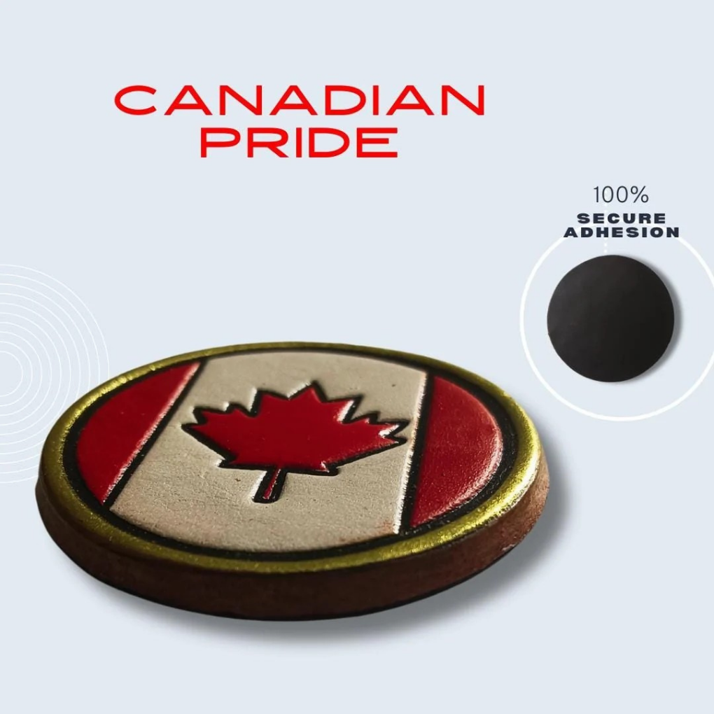 Handmade Leather Canadian Flag Magnet – Proudly Canadian