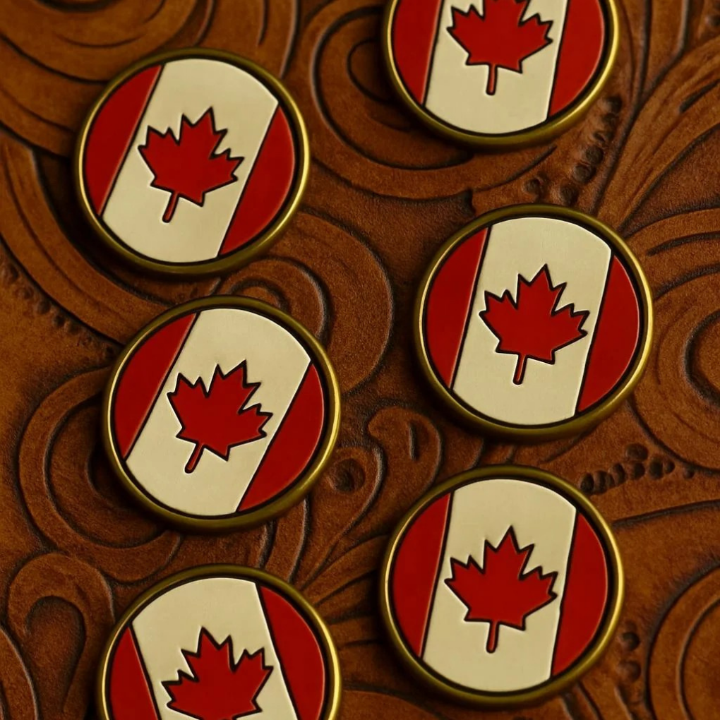 Handmade Leather Canadian Flag Magnet – Proudly Canadian