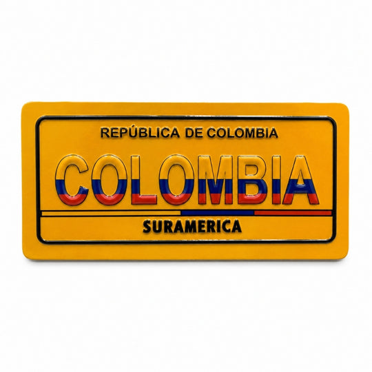Mini Colombia License Plate Magnet 5×3 cm | República de Colombia Souvenir