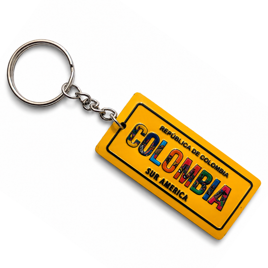 Colombian Rubber Plate Keychain – “COLOMBIA” License Plate Style Souvenir