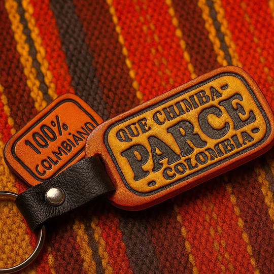 Handmade Colombian Leather Keychain – Funny Latin Phrases, Souvenir Gift