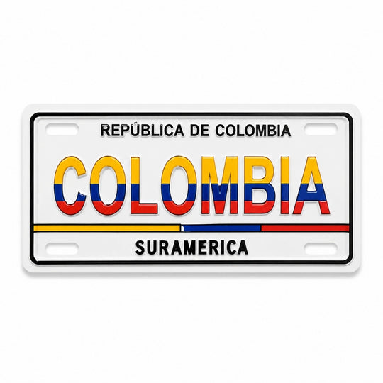 Colombian License Plate Magnet  Mini Fridge Magnet | Republica de Colombia Souvenir